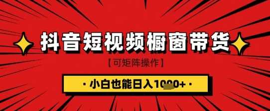 抖音短视频食品橱窗带货，小白轻松上手日入1k 【揭秘】-51云资源