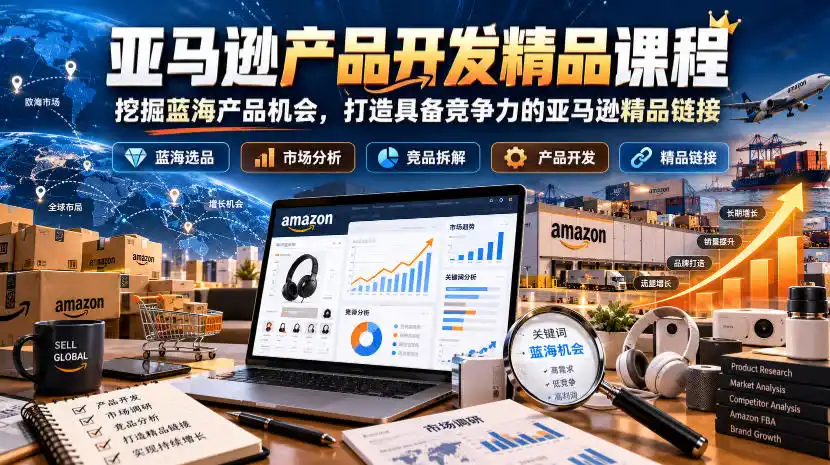 亚马逊产品开发精品课程,挖掘蓝海产品机会,打造具备竞争力的亚马逊精品链接-51云资源
