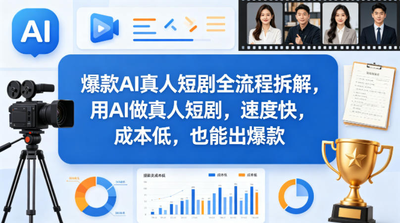 爆款AI真人短剧全流程拆解，用AI做真人短剧，速度快，成本低，也能出爆款-51云资源