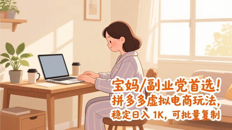 (17155期)宝妈 / 副业党首选!拼多多虚拟电商玩法,稳定日入 1K,可批量复制-51云资源