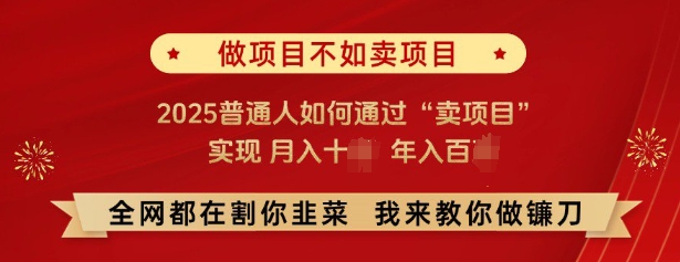 必看,做项目不如卖项目,2025普通人如何通过“卖项目”实现月入十个,年入百个-51云资源