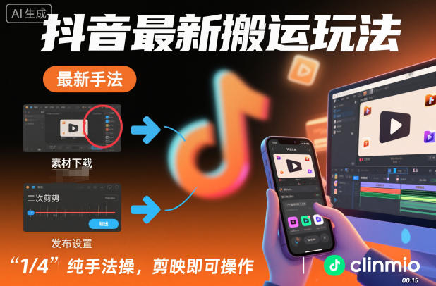 抖音最新搬运玩法，纯手法操作，剪映即可操作-51云资源