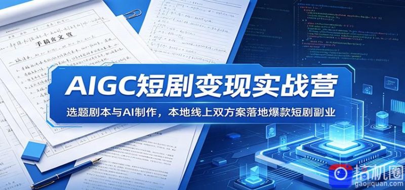 AIGC短剧变现实战营:选题剧本与AI制作,本地线上双方案落地爆款短剧副业-51云资源