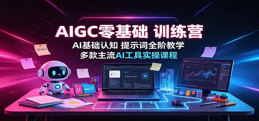 AIGC零基础训练营:AI基础认知,提示词全阶教学,多款主流AI工具实操课程-51云资源