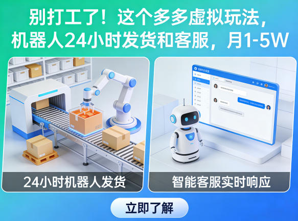 别打工了！这个多多虚拟玩法，机器人24小时发货和客服，月1-5W【揭秘】-51云资源