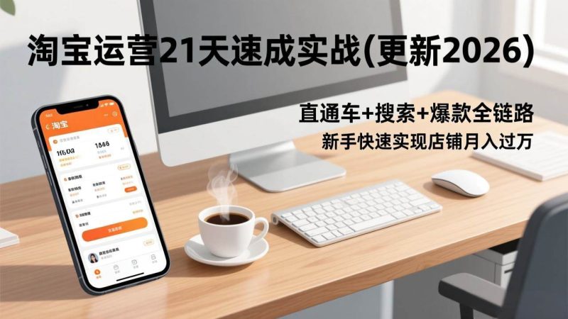 (17201期)淘宝运营21天速成实战(更新2026),直通车 搜索 爆款全链路,新手快速实现店铺月入过万-51云资源