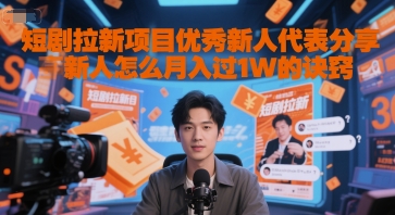 短剧拉新项目优秀新人代表分享新人怎么月入过1W的诀窍-51云资源