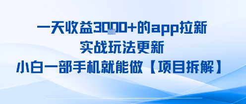 一天收益1k 的app拉新,实战玩法更新,小白一部手机就能做【项目拆解】-51云资源