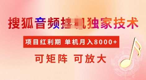 全网首发搜狐音频挂JI独家技术，项目红利期，可矩阵可放大，稳定月入8k【揭秘】-51云资源
