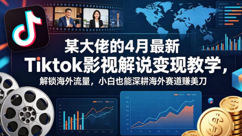 某大佬的4月最新Tiktok影视解说变现教学,解锁海外流量,小白也能深耕海外赛道賺美刀-51云资源
