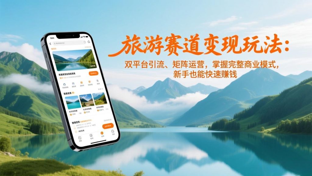 旅游赛道变现玩法:双平台引流、矩阵运营,掌握完整商业模式,新手也能快速赚钱-51云资源