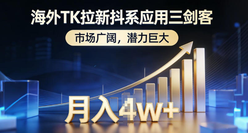 海外TK拉新抖系应用三剑客,市场广阔,潜力巨大,月入1w
