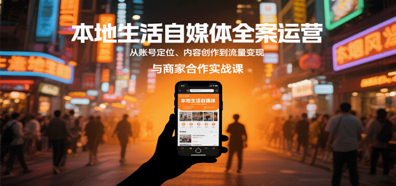 本地生活自媒体全案运营,从账号定位、内容创作到流量变现与商家合作实战课-51云资源