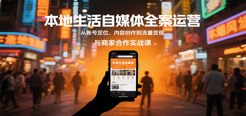 本地生活自媒体全案运营，从账号定位、内容创作到流量变现与商家合作实战课-51云资源