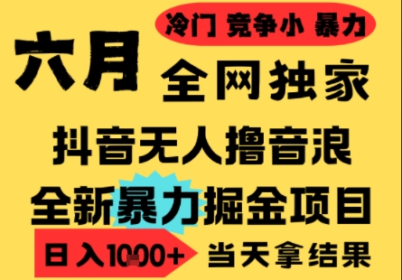 25年6月高爆抖音无人直播最新撸音浪掘金项目,小白可做,无脑日入1k ,门槛低可批量矩阵【揭秘】-51云资源