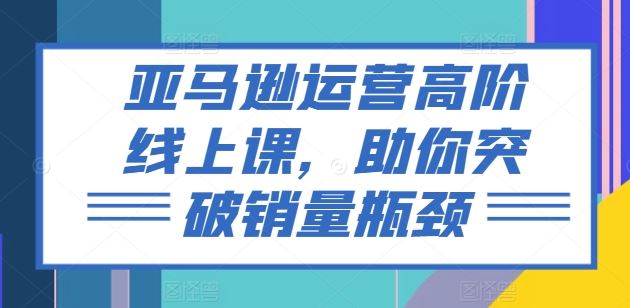 亚马逊运营高阶线上课，助你突破销量瓶颈-51云资源