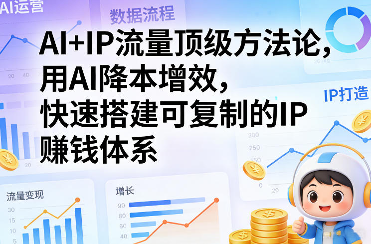 AI IP流量顶级方法论,用AI降本增效,快速搭建可复制的IP賺钱体系