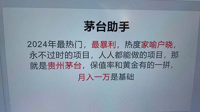 （13051期）魔法贵州茅台代理，永不淘汰的项目，抛开传统玩法，使用科技，命中率极…-51云资源