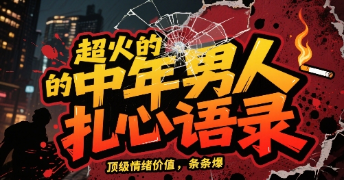 超火的中年男人扎心语录，顶级情绪价值，条条爆，AI操作简单-51云资源