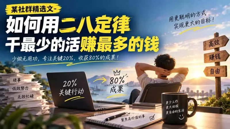 某社群精选文-如何用二八定律干最少的活赚最多的钱-51云资源