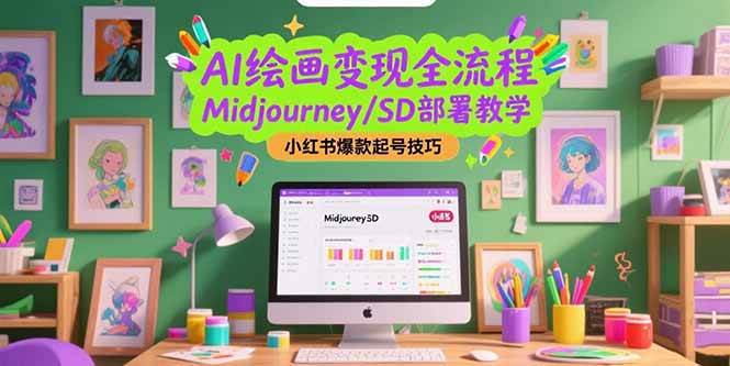 (15324期)AI绘画变现全流程,Midjourney/SD部署教学,小红书爆款起号技巧-51云资源