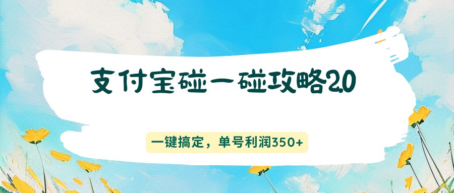 支付宝碰一碰攻略2.0，一键搞定，单号利润350-51云资源