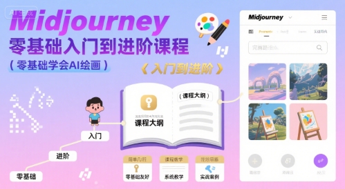 midjourney零基础入门到进阶课程，零基础学会AI绘画-51云资源
