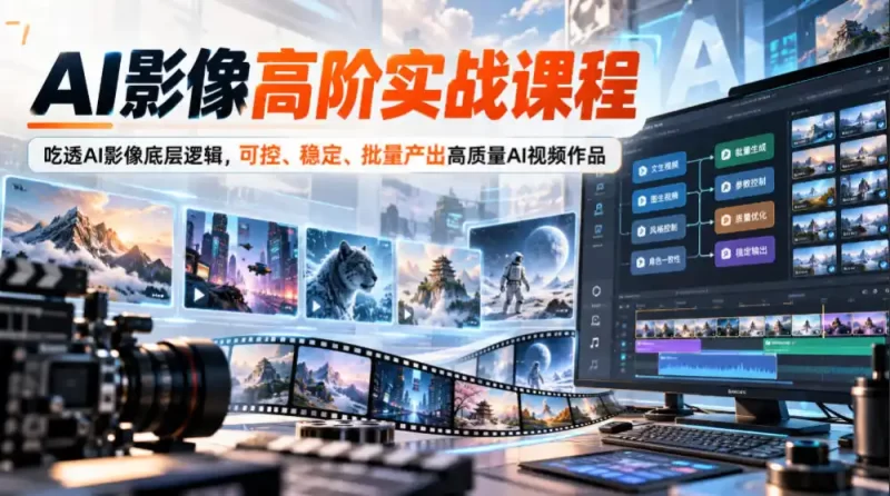 AI影像高阶实战课程，吃透AI影像底层逻辑，可控、稳定、批量产出高质量AI视频作品-51云资源