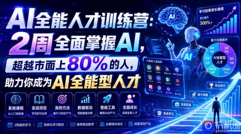 AI全能人才训练营:2周全面掌握AI,超越市面上80%的人,助力你成为AI全能型人才-51云资源