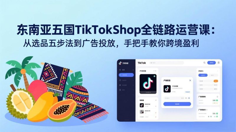 (17511期)东南亚五国TikTok Shop全链路运营课:从选品五步法到广告投放,手把手教你跨境盈利-51云资源