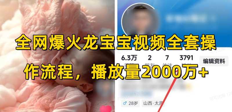 全网爆火龙宝宝视频全套操作流程，播放量2000万-51云资源