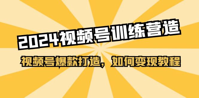 2024视频号训练营,视频号爆款打造,如何变现教程(20节课)-51云资源