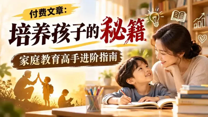 付费文章:培养孩子的秘籍,家庭教育高手进阶指南-51云资源