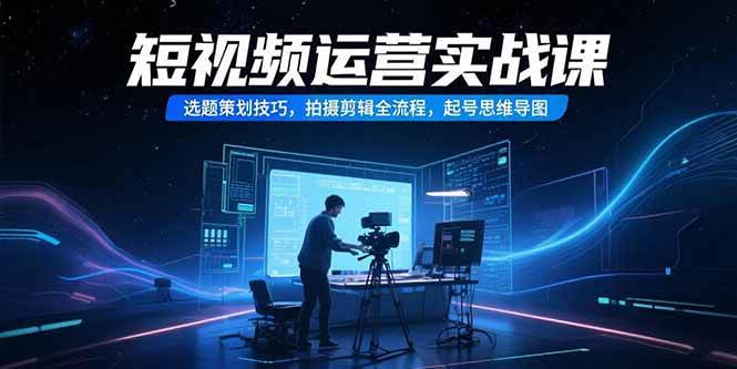 （15375期）短视频运营实战课，选题策划技巧，拍摄剪辑全流程，起号思维导图-51云资源