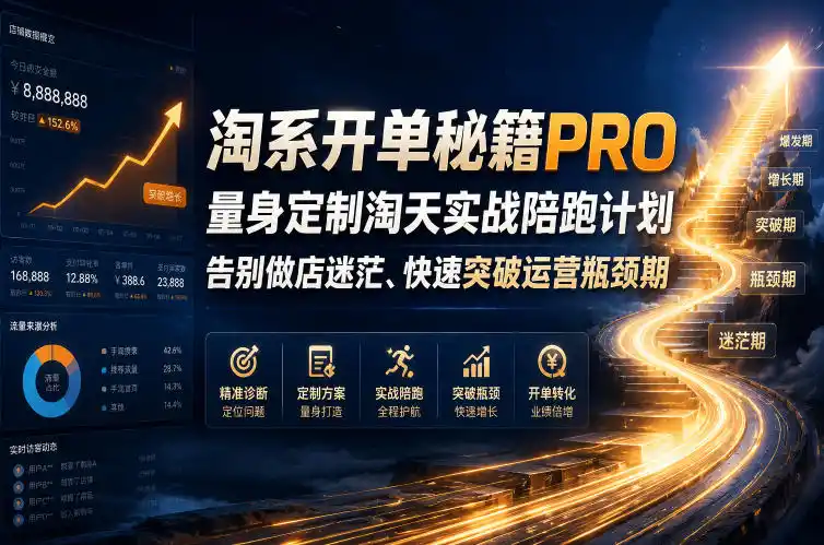 淘系开单秘籍PRO，量身定制淘天实战陪跑计划，告别做店迷茫、快速突破运营瓶颈期(更新260823)-51云资源