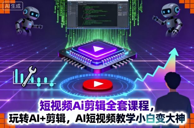 短视频Ai剪辑全套课程,玩转AI 剪辑,AI短视频教学小白变大神