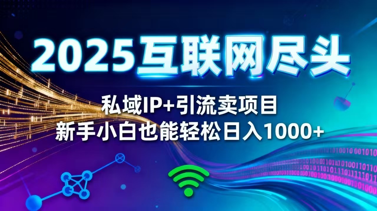 2025网创尽头王炸项目!私域 IP 精准引流,新手小白在家躺赚日入 1000