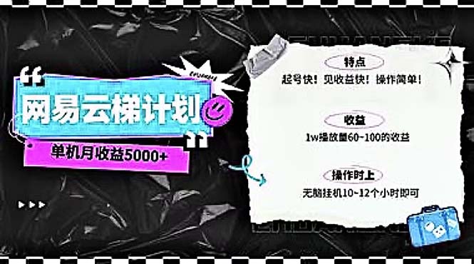 (10389期)2024网易云云梯计划 单机日300 无脑月入5000-51云资源