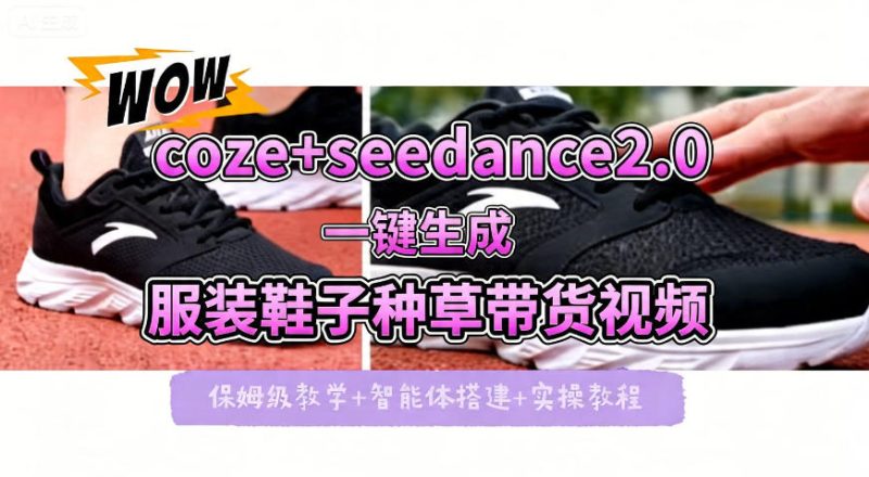 coze 即梦seedance2.0一键生成服装鞋子带货种草视频!全流程保姆级教学-51云资源