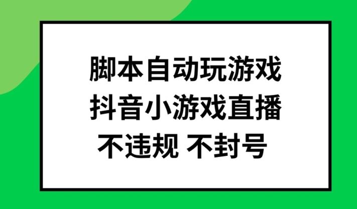 脚本自动玩游戏，抖音小游戏直播，不违规不封号可批量做【揭秘】-51云资源