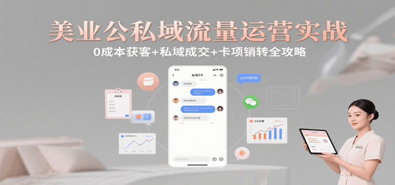 美业公私域流量运营实战：0成本获客 私域成交 卡项销转全攻略-51云资源