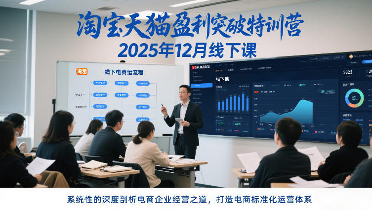 淘宝天猫盈利突破特训营25年12月线下课，系统性的深度剖析电商企业经营之道，打造电商标准化运营体系-51云资源