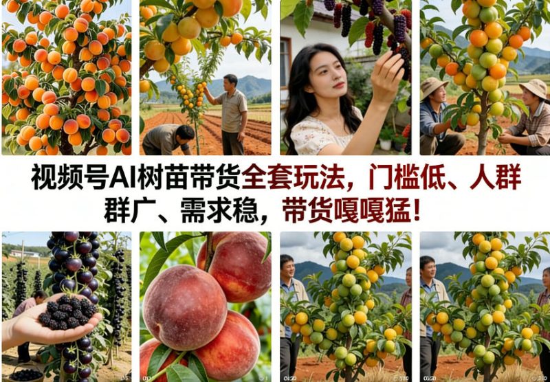 视频号AI树苗带货全套玩法,门槛低、人群广、需求稳,带货嘎嘎猛!(更新0401)-51云资源