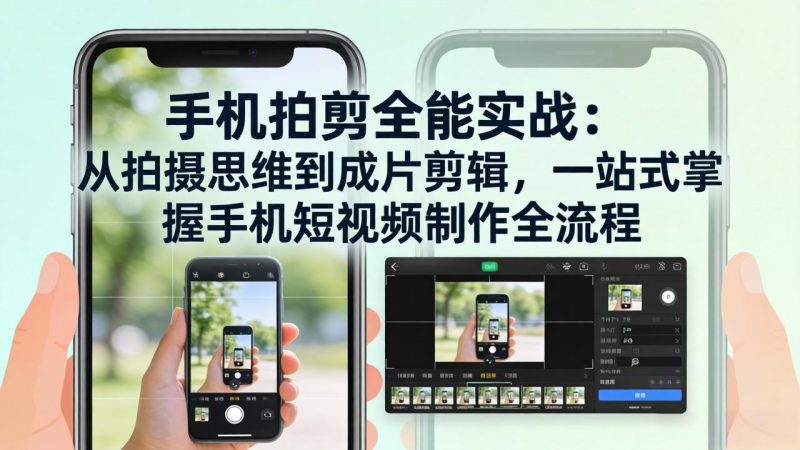 手机拍剪全能实战:从拍摄思维到成片剪辑,一站式掌握手机短视频制作全流程-51云资源