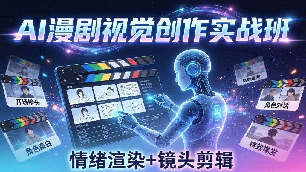 (17874期)AI漫剧视觉导演思维实战班,从脚本到成片全掌握,分镜设计情绪渲染一站学会-51云资源