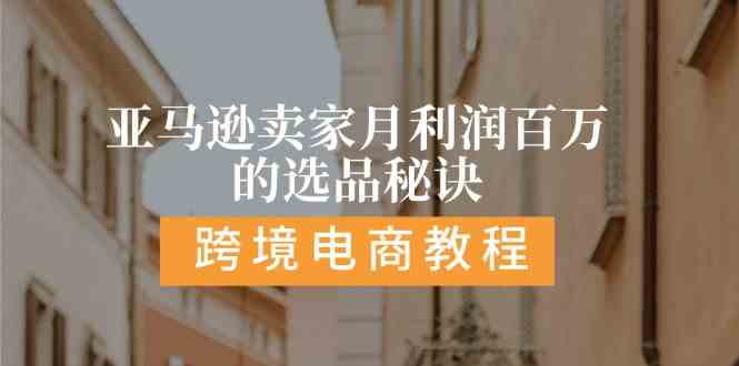 亚马逊卖家月利润百万的选品秘诀: 抓重点/高利润/大方向/大类目/选品易-51云资源