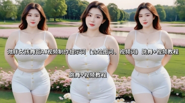微胖女孩舞蹈AI视频制作提示词（含绘图词、视频词） 跳舞 视频教程-51云资源