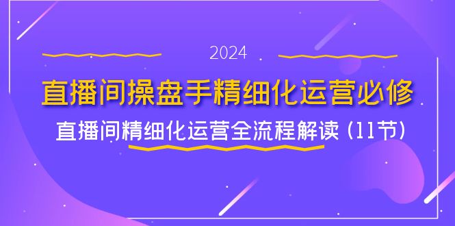 直播间操盘手精细化运营必修，直播间精细化运营全流程解读 (11节)-51云资源