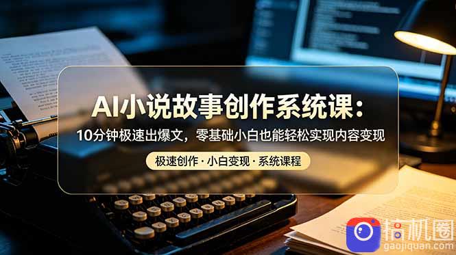 AI小说故事创作系统课:10分钟极速出爆文,零基础小白也能轻松实现内容变现