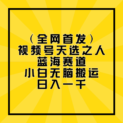 全网首发，视频号天选之人蓝海赛道，小白无脑搬运日入一千-51云资源